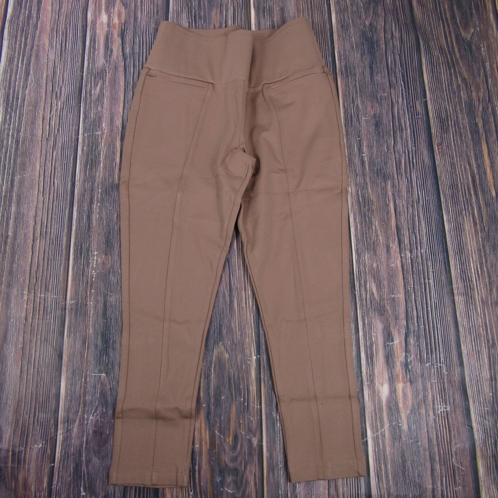 Betabrand NEW Womens Medium‎ Short Petite Tan Brown Power Down Yoga Pants Gym